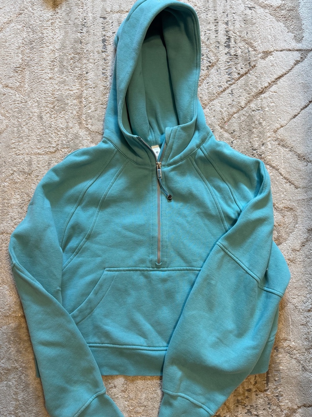lululemon scuba athletica Cropped Aqua Half-Zip Hoodie - Aqua